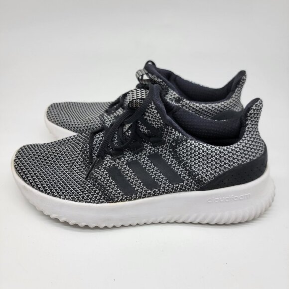 Adidas Sneakers Cloudfoam Shoe Womens Size 7 Grey & Black Athletic Running - Picture 3 of 11